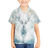 Thanks Deer For Life Kid Hawaiian Shirt White Deer Watercolor Painting - Wonder Print Shop