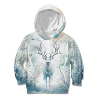Thanks Deer For Life Kid Hoodie White Deer Watercolor Painting - Wonder Print Shop