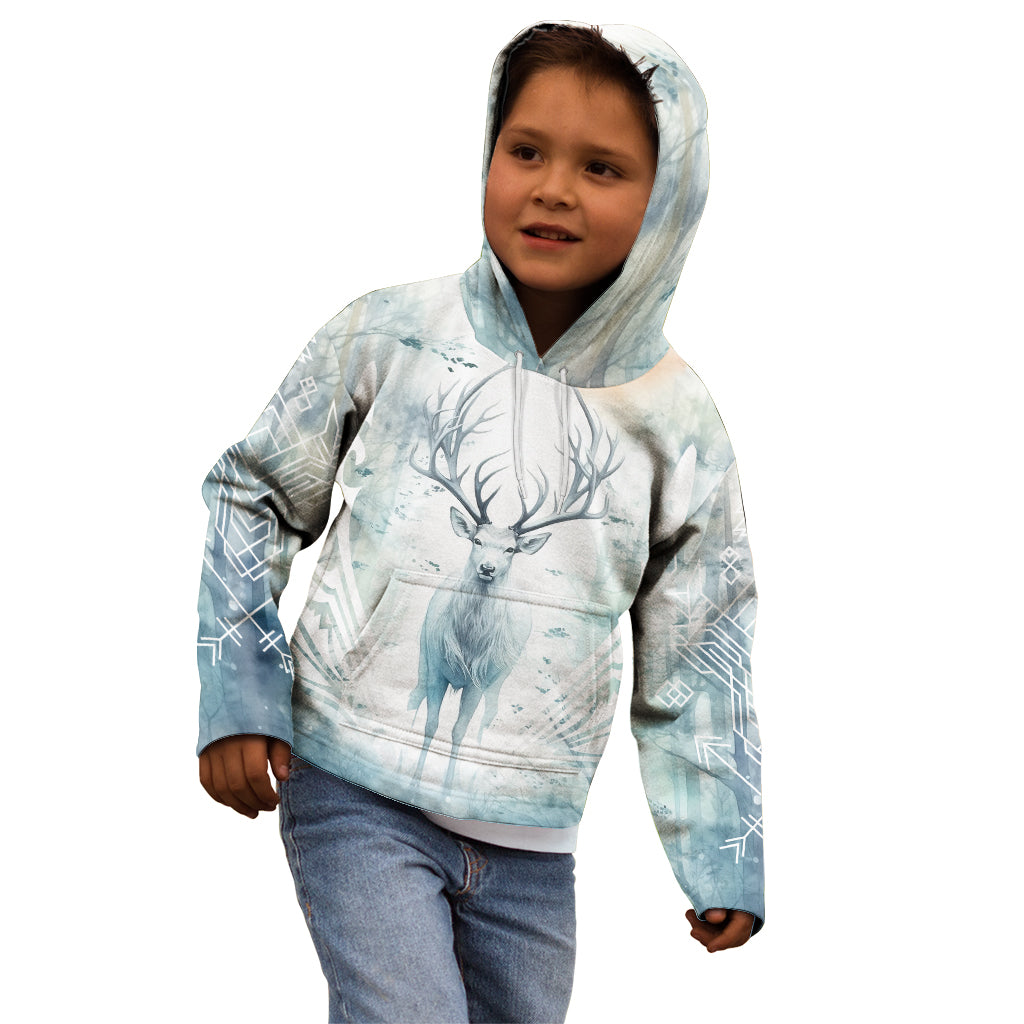 Thanks Deer For Life Kid Hoodie White Deer Watercolor Painting - Wonder Print Shop