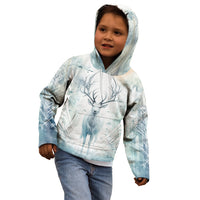 Thanks Deer For Life Kid Hoodie White Deer Watercolor Painting - Wonder Print Shop