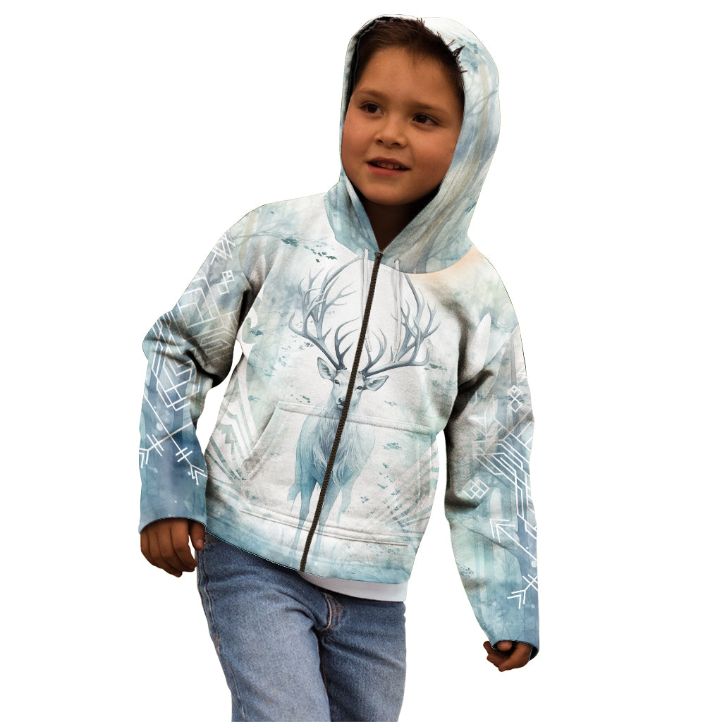 Thanks Deer For Life Kid Hoodie White Deer Watercolor Painting - Wonder Print Shop