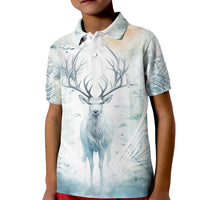 Thanks Deer For Life Kid Polo Shirt White Deer Watercolor Painting - Wonder Print Shop