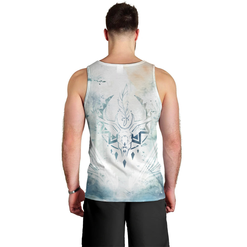 Thanks Deer For Life Men Tank Top White Deer Watercolor Painting - Wonder Print Shop