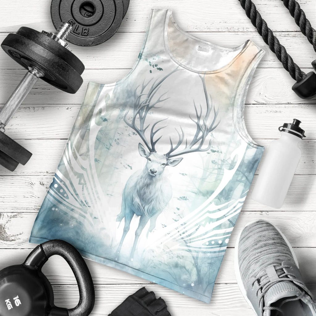 Thanks Deer For Life Men Tank Top White Deer Watercolor Painting - Wonder Print Shop