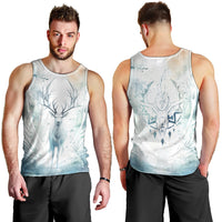 Thanks Deer For Life Men Tank Top White Deer Watercolor Painting - Wonder Print Shop