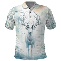 Thanks Deer For Life Polo Shirt White Deer Watercolor Painting - Wonder Print Shop