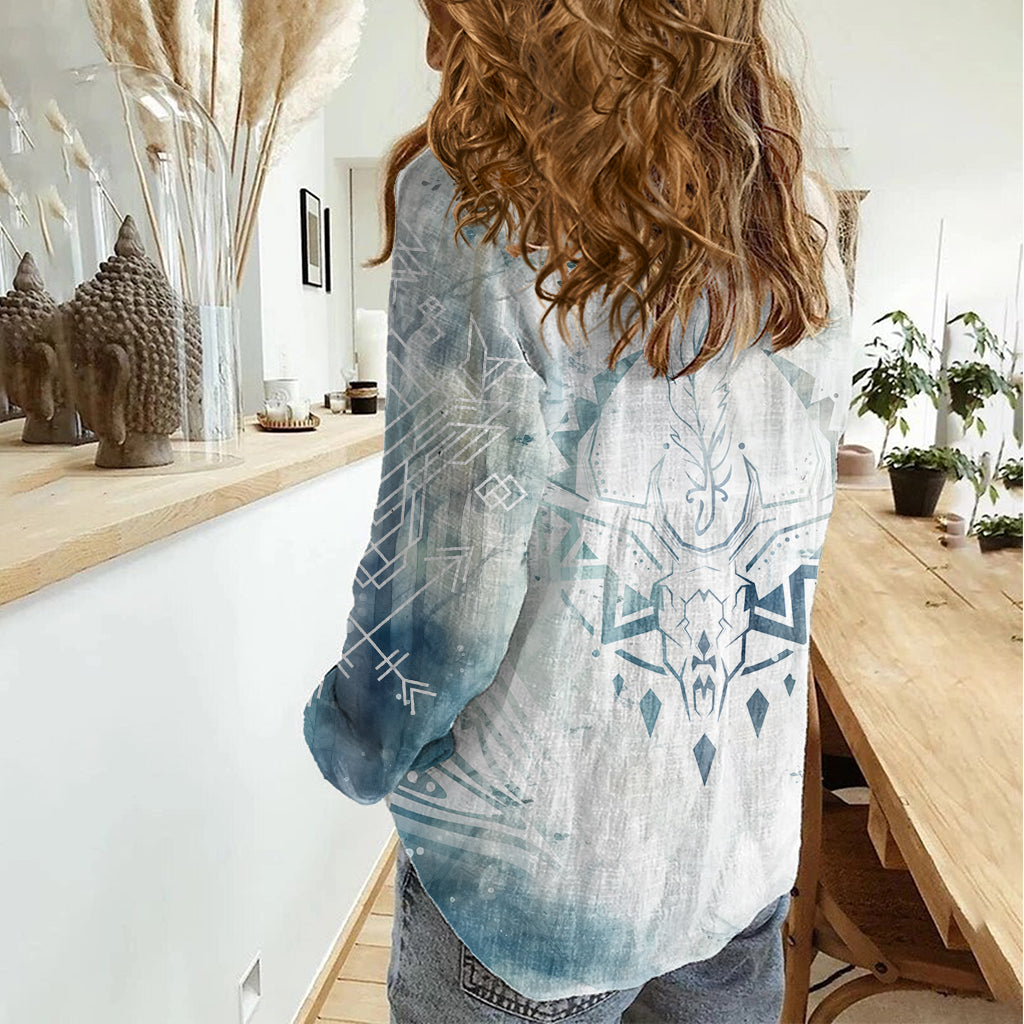 Thanks Deer For Life Women Casual Shirt White Deer Watercolor Painting - Wonder Print Shop