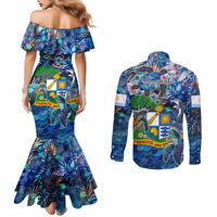 Anguilla Couples Matching Mermaid Dress and Long Sleeve Button Shirt