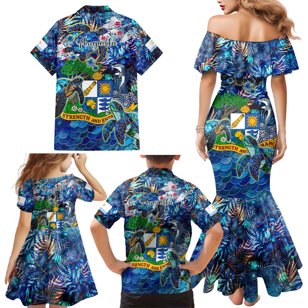 Anguilla Family Matching Mermaid Dress and Hawaiian Shirt