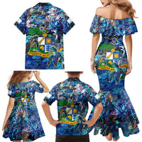 Anguilla Family Matching Mermaid Dress and Hawaiian Shirt