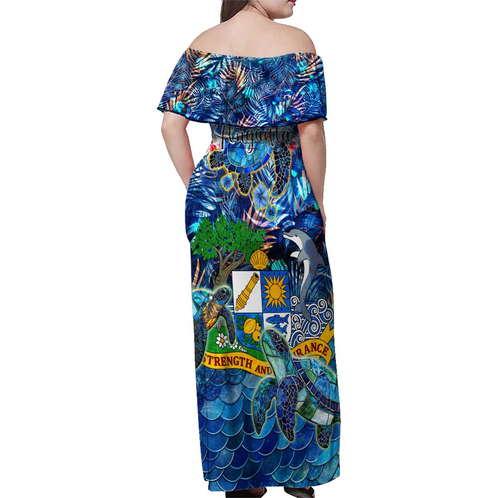 Anguilla Family Matching Off Shoulder Maxi Dress and Hawaiian Shirt
