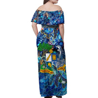 Anguilla Family Matching Off Shoulder Maxi Dress and Hawaiian Shirt