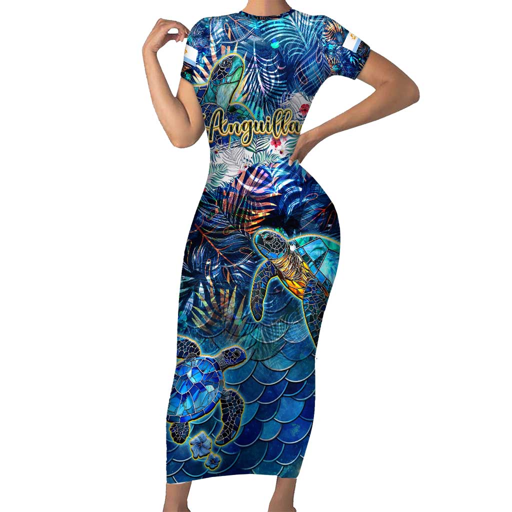 Anguilla Family Matching Short Sleeve Bodycon Dress and Hawaiian Shirt - Wonder Print Shop