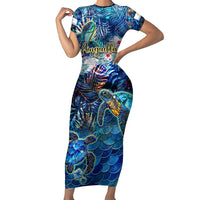 Anguilla Family Matching Short Sleeve Bodycon Dress and Hawaiian Shirt - Wonder Print Shop