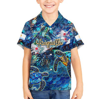 Anguilla Family Matching Short Sleeve Bodycon Dress and Hawaiian Shirt - Wonder Print Shop