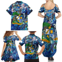 Anguilla Family Matching Summer Maxi Dress and Hawaiian Shirt - Wonder Print Shop