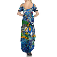 Anguilla Family Matching Summer Maxi Dress and Hawaiian Shirt - Wonder Print Shop
