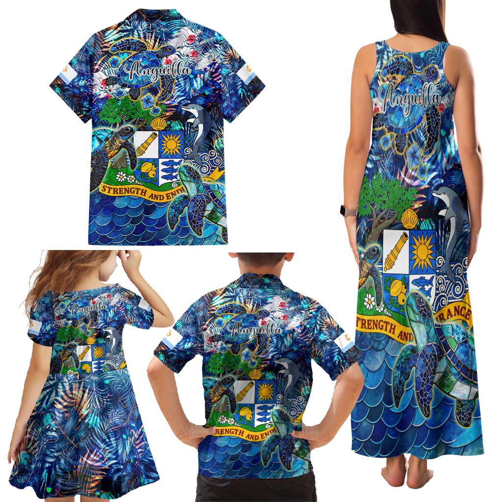 Anguilla Family Matching Tank Maxi Dress and Hawaiian Shirt - Wonder Print Shop