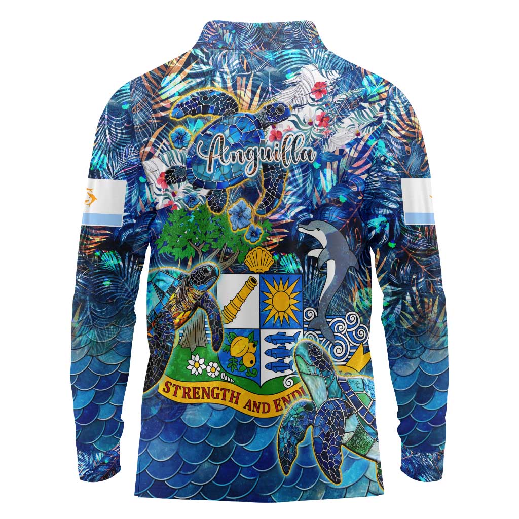 Anguilla Long Sleeve Polo Shirt - Wonder Print Shop