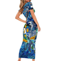 Anguilla Short Sleeve Bodycon Dress - Wonder Print Shop