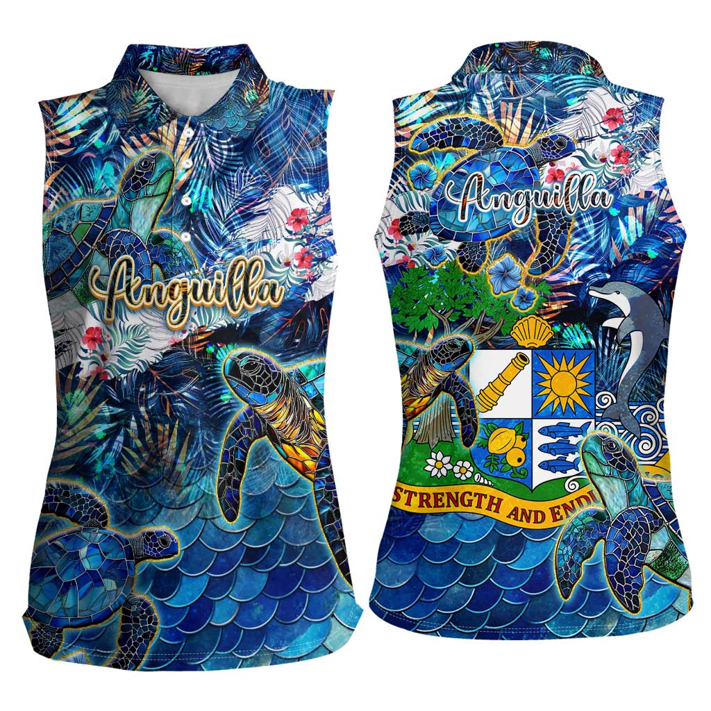 Anguilla Women Sleeveless Polo Shirt - Wonder Print Shop