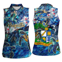 Anguilla Women Sleeveless Polo Shirt - Wonder Print Shop