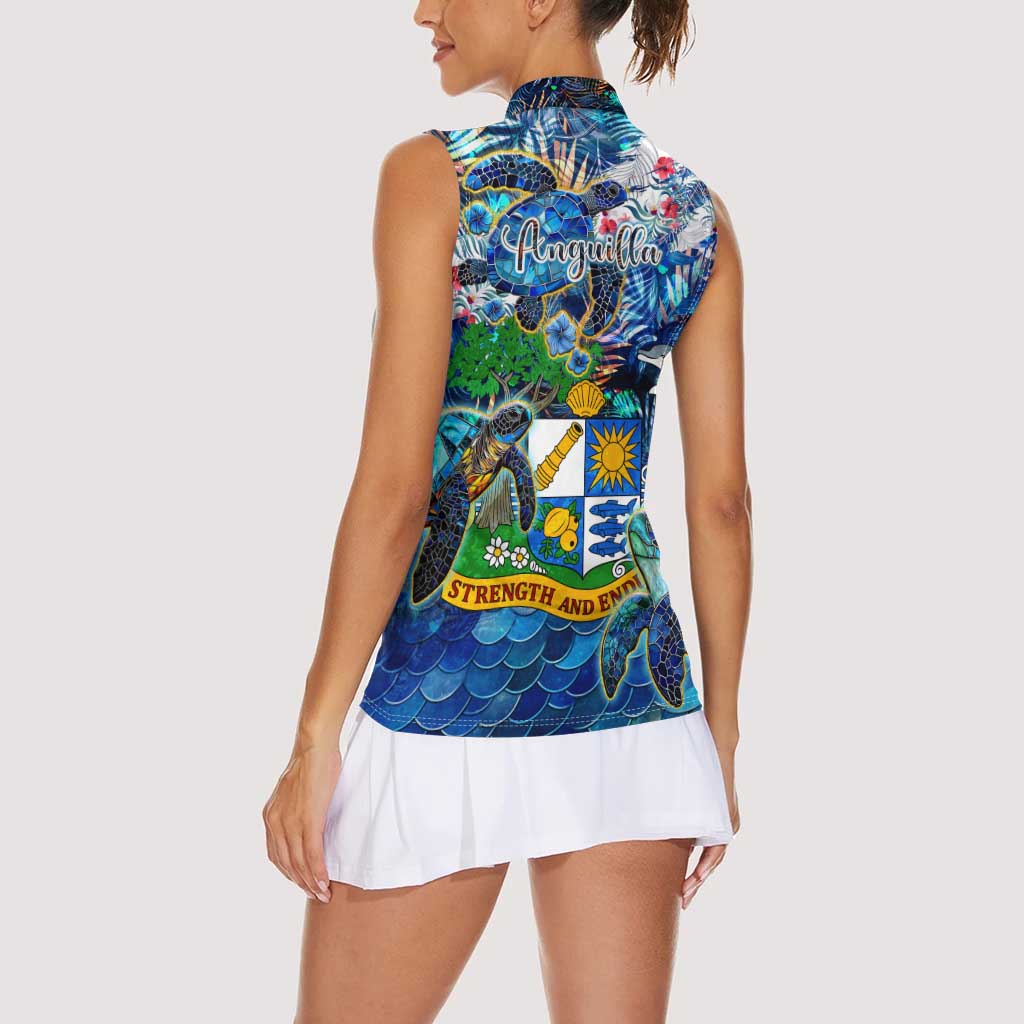 Anguilla Women Sleeveless Polo Shirt - Wonder Print Shop