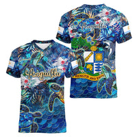 Anguilla Women V-Neck T-Shirt - Wonder Print Shop