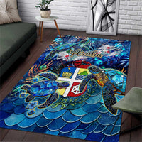 Aruba Area Rug Sea Turtle Tropical Pattern