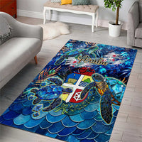 Aruba Area Rug Sea Turtle Tropical Pattern
