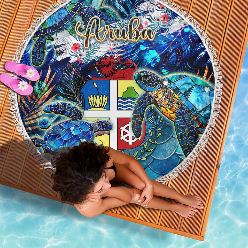 Aruba Beach Blanket Sea Turtle Tropical Pattern