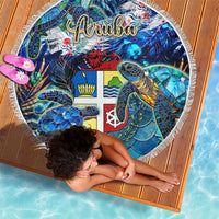 Aruba Beach Blanket Sea Turtle Tropical Pattern