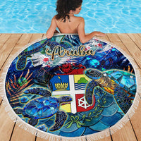 Aruba Beach Blanket Sea Turtle Tropical Pattern