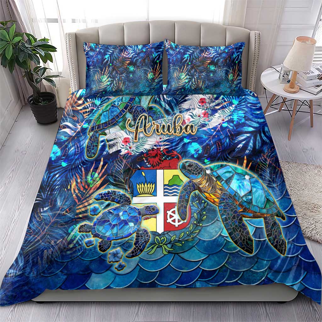 Aruba Bedding Set Sea Turtle Tropical Pattern