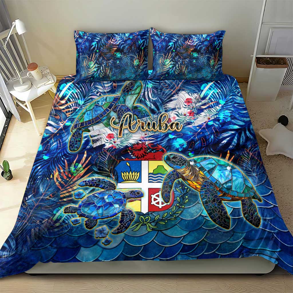 Aruba Bedding Set Sea Turtle Tropical Pattern