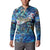 Aruba Button Sweatshirt Sea Turtle Tropical Pattern