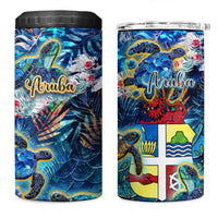 Aruba 4 in 1 Can Cooler Tumbler Sea Turtle Tropical Pattern