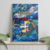 Aruba Canvas Wall Art Sea Turtle Tropical Pattern