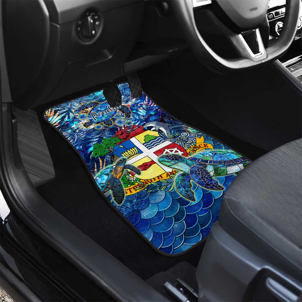 Aruba Car Mats Sea Turtle Tropical Pattern