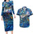 Aruba Couples Matching Long Sleeve Bodycon Dress and Hawaiian Shirt Sea Turtle Tropical Pattern