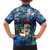 Aruba Family Matching Long Sleeve Bodycon Dress and Hawaiian Shirt Sea Turtle Tropical Pattern