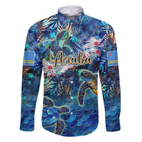 Aruba Family Matching Mermaid Dress and Hawaiian Shirt Sea Turtle Tropical Pattern