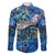 Aruba Family Matching Off The Shoulder Long Sleeve Dress and Hawaiian Shirt Sea Turtle Tropical Pattern