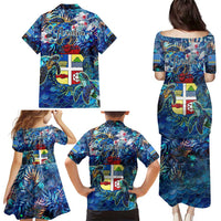 Aruba Family Matching Puletasi and Hawaiian Shirt Sea Turtle Tropical Pattern