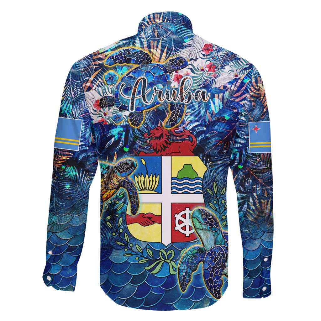 Aruba Family Matching Puletasi and Hawaiian Shirt Sea Turtle Tropical Pattern