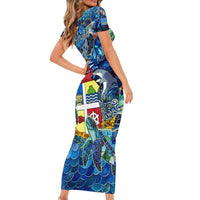 Aruba Family Matching Short Sleeve Bodycon Dress and Hawaiian Shirt Sea Turtle Tropical Pattern - Wonder Print Shop