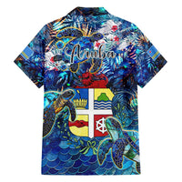 Aruba Family Matching Tank Maxi Dress and Hawaiian Shirt Sea Turtle Tropical Pattern - Wonder Print Shop
