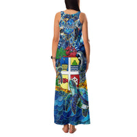 Aruba Family Matching Tank Maxi Dress and Hawaiian Shirt Sea Turtle Tropical Pattern - Wonder Print Shop