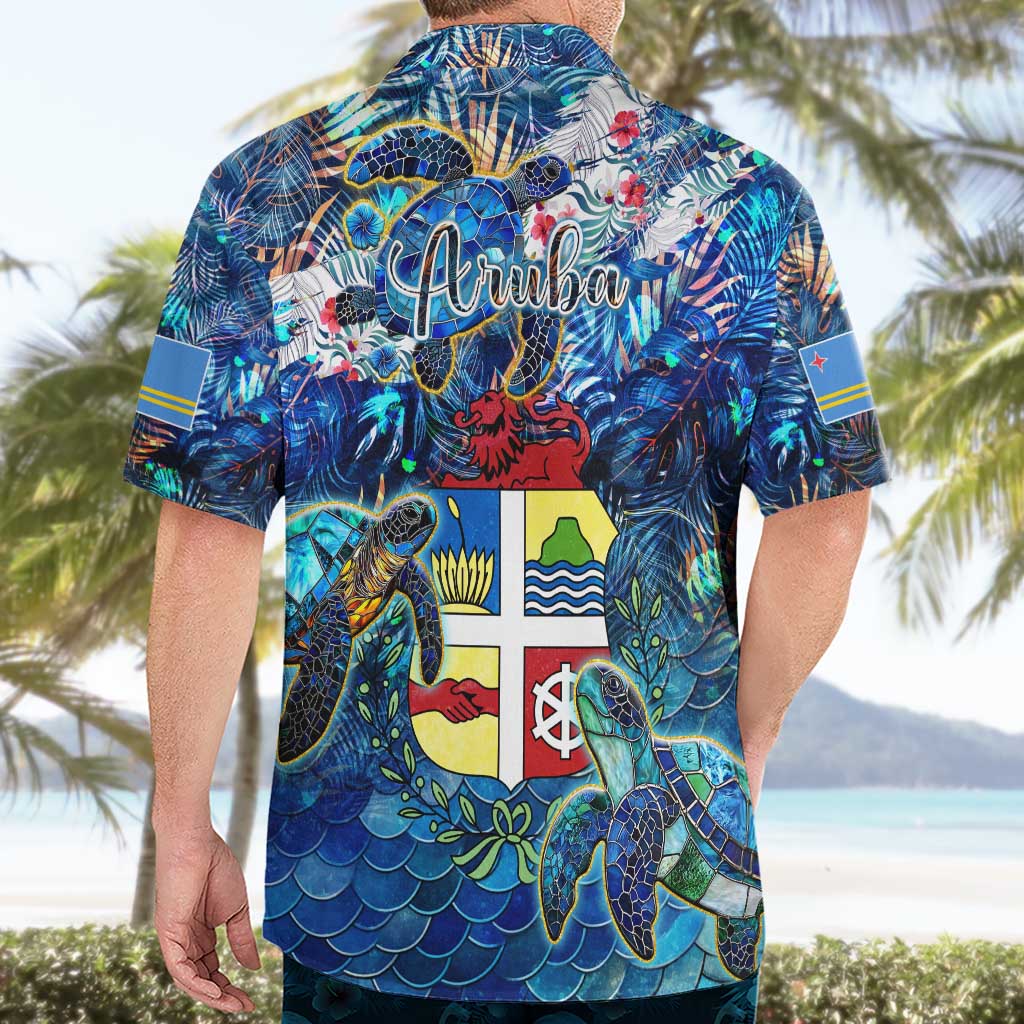 Aruba Hawaiian Shirt Sea Turtle Tropical Pattern - Wonder Print Shop