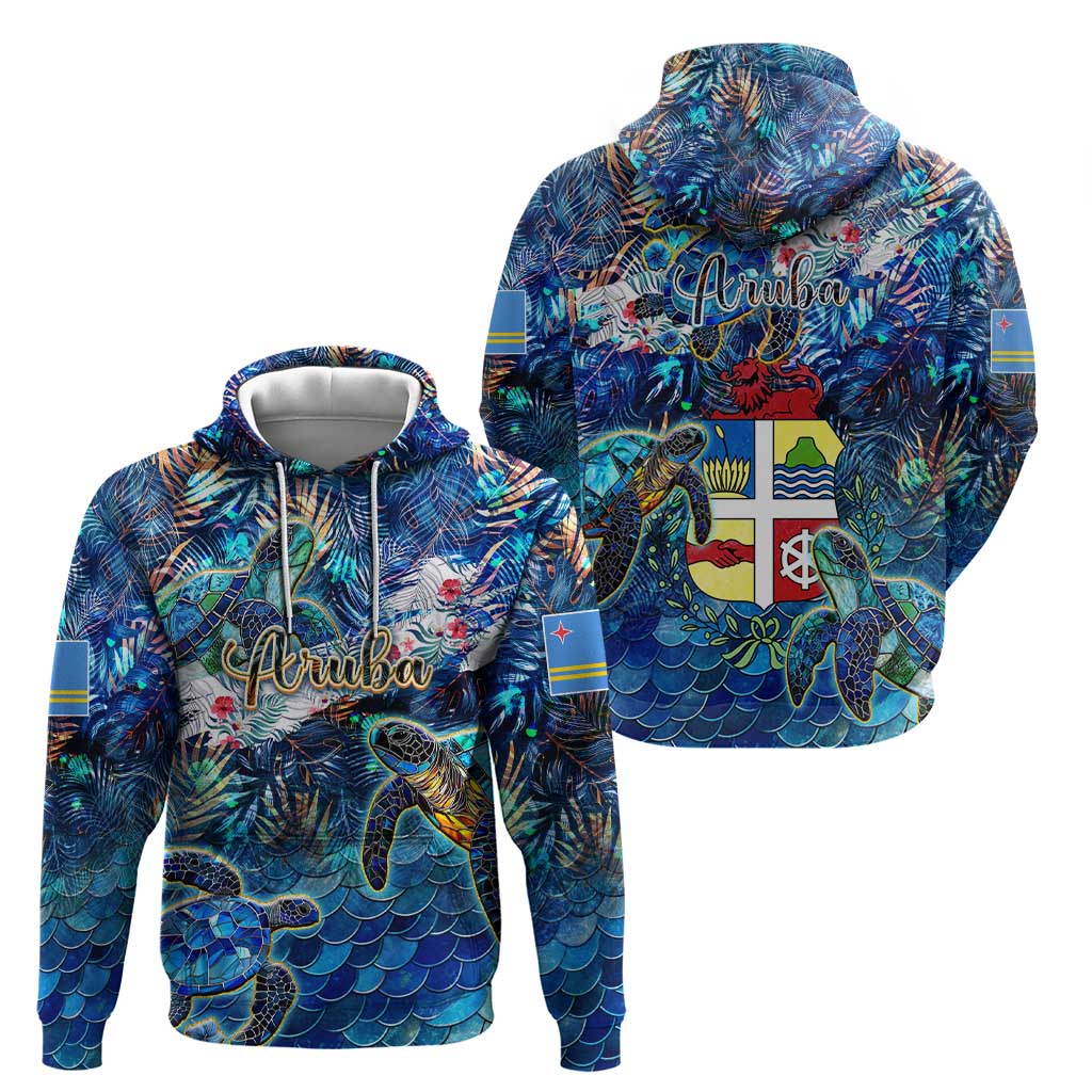 Aruba Hoodie Sea Turtle Tropical Pattern - Wonder Print Shop